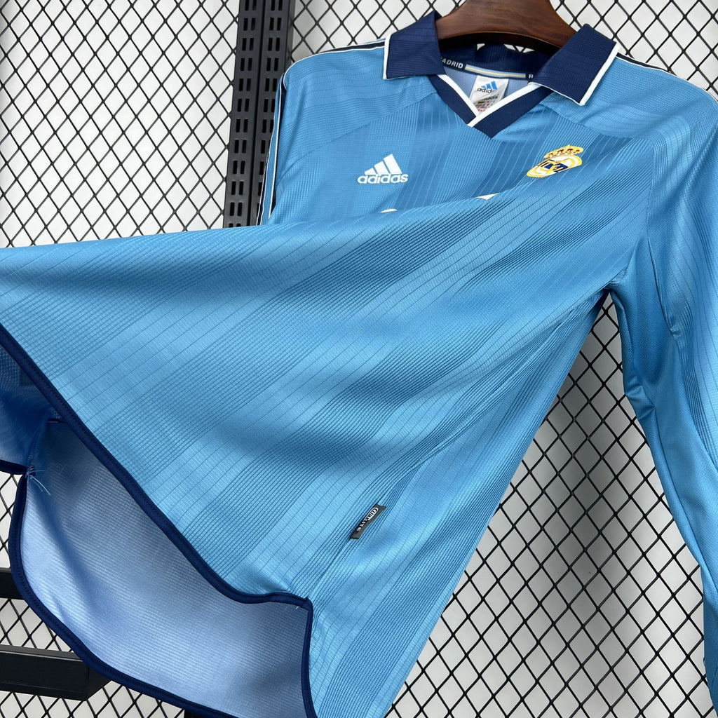 Real Madrid Maillot Foot Retro 1999 2000 Manches Longues